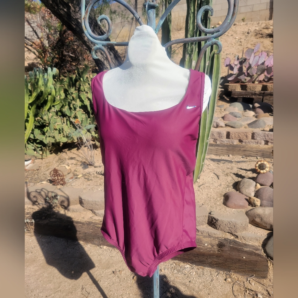Nike 1X Burgandy Swim Suit One Piece